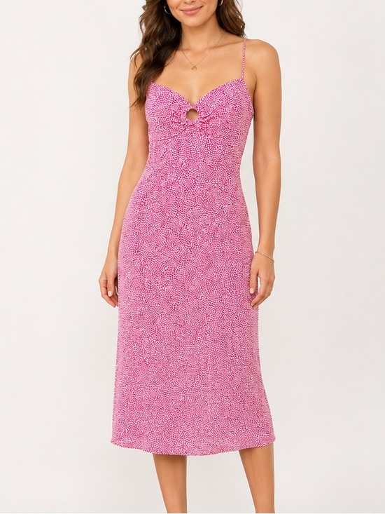 Zara Dresses & Skirts - Zara Midi Slip Dress with Keyhole Detail